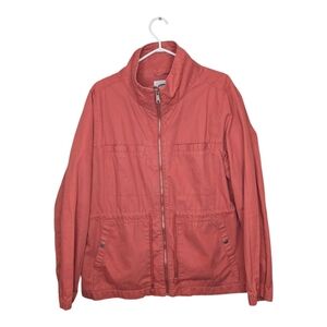 Old Navy Pink and Orange Utility Jacket with Stand-Up Collar